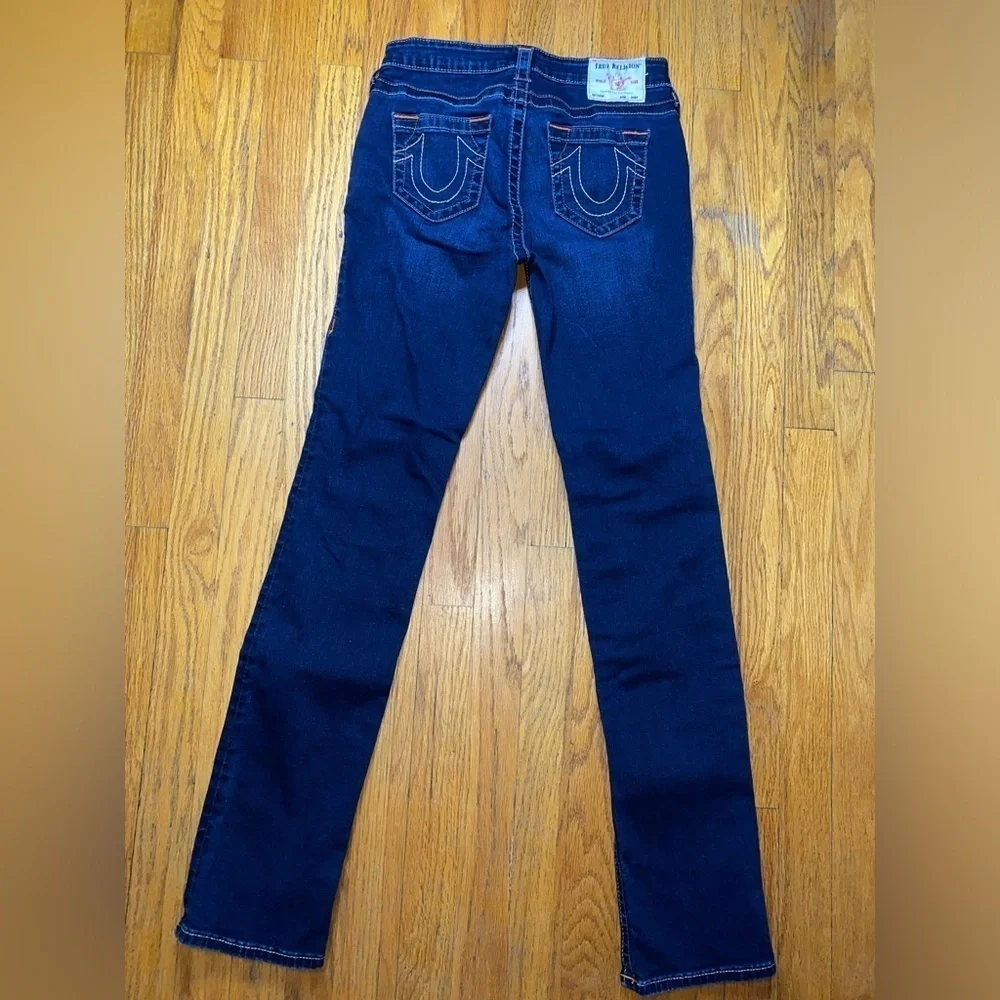 True Religion Billie Mid Rise Straight Leg Jeans, Blue Denim Jean Size 29 - Picture 4 of 12